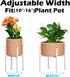 10"-16" 1 Pack) Heavy Plant Stand for Plant Pot Indoor Outdoor Corner, Adjustable Metal Heavy Duty for Large Pot (White