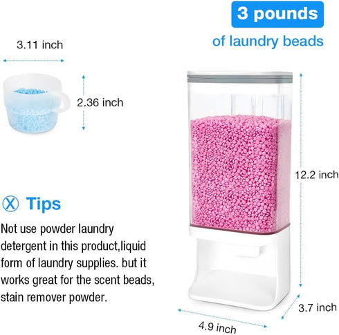 Conworld Laundry Detergent Dispenser, Wall Mounted Laundry Beads Dispenser for Scent Booster Beads, Stain Remover