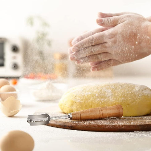 SAINT GERMAIN Premium Hand Crafted Dough Scoring Knife, Sourdough Slashing Tool with 10 Blades & Leather Protector Cover