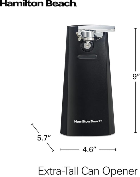 Hamilton Beach Electric Automatic Can Opener, Black (76702) with Easy-Clean Detachable Cutting Lever, Knife Sharpener,