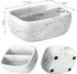 Countertop 2 MyGift Modern White Resin Sponge Holder for Kitchen Sink, Dish Sponge Holder with Compartments and Marble