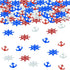 Anchor Rudder Confetti Patriotic Nautical Party Theme, 1.5 Ounce, 1400 Pieces Red White Blue Cut Outs