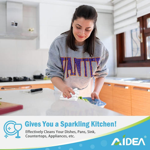 AIDEA Kitchen Towels, Absorbent Soft Dish Cloths for Home, Multi-Purpose Cleaning and Drying, 8PK, 12”x12”