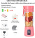 Portable Electric USB Juicer Blender - Mini Blender for Shakes and Smoothies - Pink - 380ml
