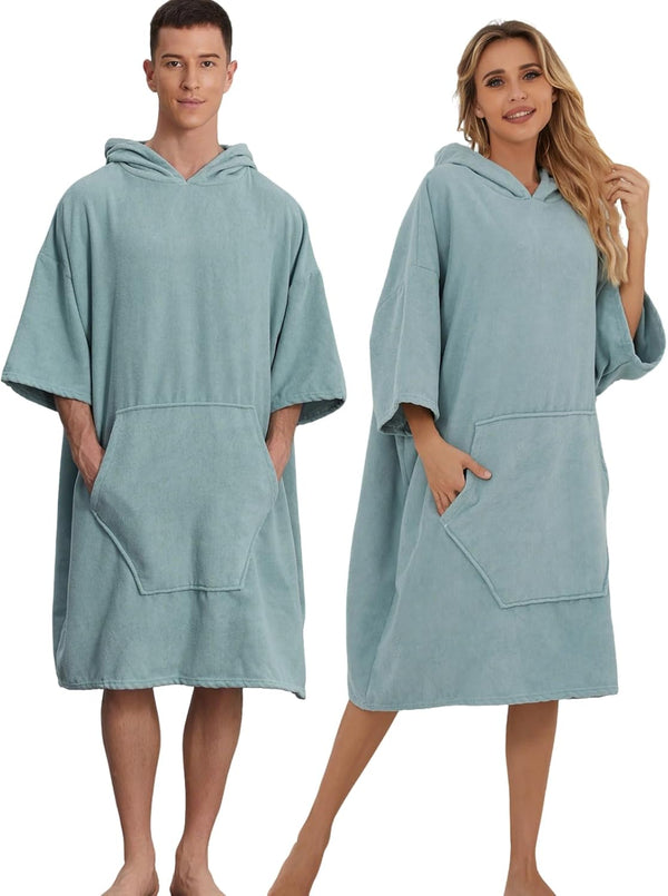 Surf Poncho Hooded Towel for Adults Quick Dry Beach Changing Robe with