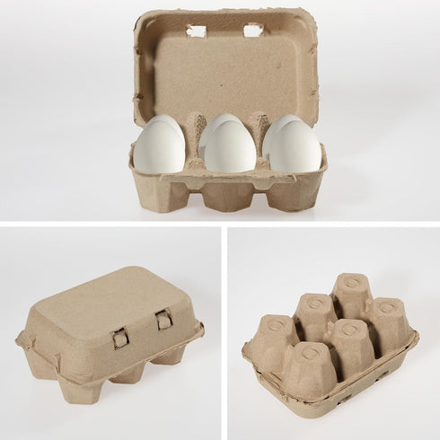 Sibosen 18 Pack Dozen Jumbo Duck Egg Cartons Half Paper Goose Egg Cartons for Normal Size Geese,Blank Natural Pulp