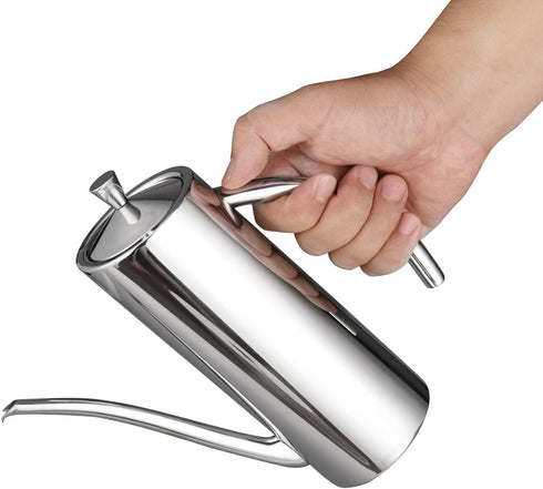 IMEEA Olive Oil Dispenser, SUS304 Stainless Steel No Drip Oil Can, 24oz/700ml Vinegar Container