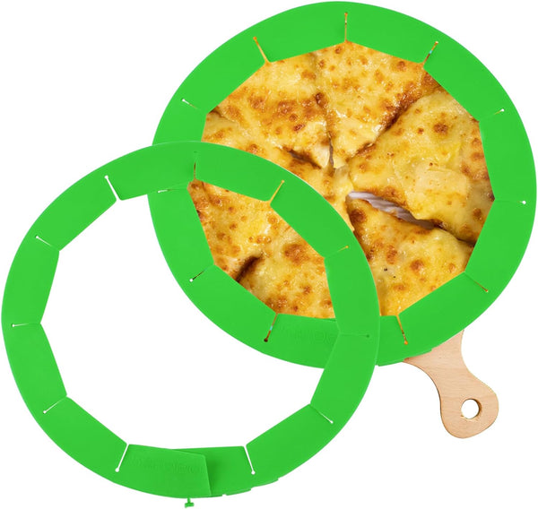CARGEN Pie Crust Shield, Adjustable Silicone Pie Crust Protectors for Baking, 2 Pieces Green