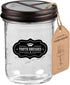 Mason Jar Toothbrush Holder with 16 Ounce Jar, Premium Rustproof 304 Stainless Steel Lid, Chalkboard Labels - Bronze