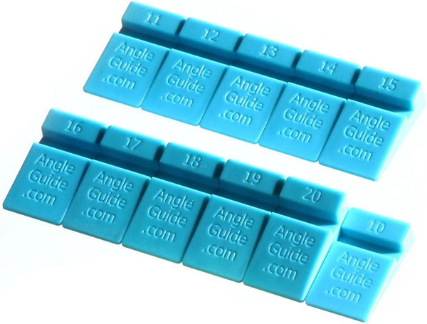 AGM Angle Wedges for Sharpening Knives, 10 to 20 degrees, Blue