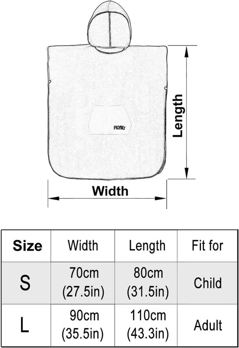 Swimming FLYILY Beach Changing Towel Surf Poncho Robe Hooded Wetsuit Adjustable Sleeves Surfing Bathing (Leaf, L)