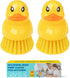 GTOTd Cute Ducky Washing Dish Brush2 PackErgonomic Palm Scrubber with Handle for Potato