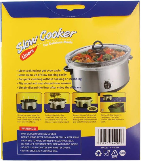 Slow Cooker Liners Kitchen Disposable Cooking Bags BPA Free for Oval or Round Pot, Large Size 13 x 21 Inch, Fits 3 to 8.5 Quarts - 3 Pack (30 Bags Total)