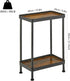 2 Small Narrow Side Table, Tier End Table with Storage Shelf, Sofa Table for Small Spaces in Living Room, Bedroom