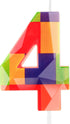 Hongplus 3D Colorful Building Block Number 4 Candle 4th Birthday Candle Candy Building