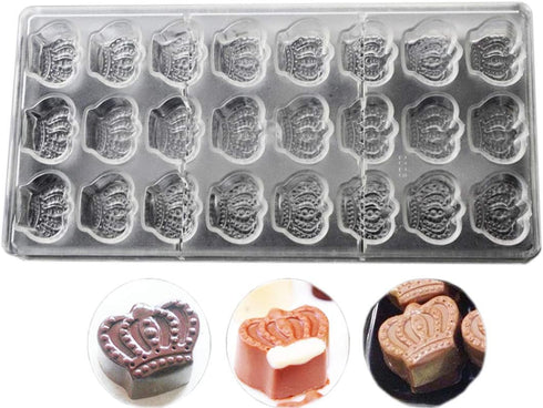 Polycarbonate Chocolate Mold DIY Candy Mould Clear Hard Plastic Bakeware Pastry Tools 3D Crown (S4-19287) by GRAINRAIN