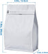 50 Count 8 Ounce Matt White Aluminum Foil Coffee Bags, Stand Up/Flat Bottom Side Gusset Coffee Pouches with Air Release