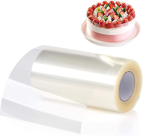WAFJAMF Cake Collars 8 x 394 inch, Mousse Cake Acetate Sheets for Baking, Clear Cake Strips, Chocolate Mousse