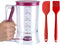 4 Cup Pancake Cupcake Batter Dispenser - 900mL with Measuring Label, Squeeze Handle, Silicone Brush for Baked Goods