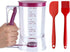 4 Cup Pancake Cupcake Batter Dispenser - 900mL with Measuring Label, Squeeze Handle, Silicone Brush for Baked Goods