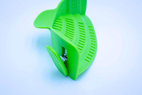 Adjustable Snap On Strainer for Pots, Pans, & Bowls - Food Grade Silicone Clip Colander for Straining