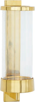 79 5" 7" 16", Deco Aluminum Metal Single Candle Wall Sconce, x x Gold