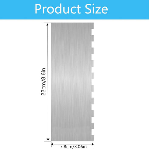 8.6 Inch Stainless Steel Cake Scraper Smoother for Baking, Buttercream Decoration