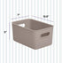 Superio Ribbed Collection - Medium Taupe Decorative Plastic Open Home Storage Bins Organizer Baskets (2 Pack) for