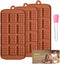 Waffle Chocolate Moulds, Silicone Candy Molds, 3PCS 12-Cavity Small Break Apart Molds, Non-Stick Reusable