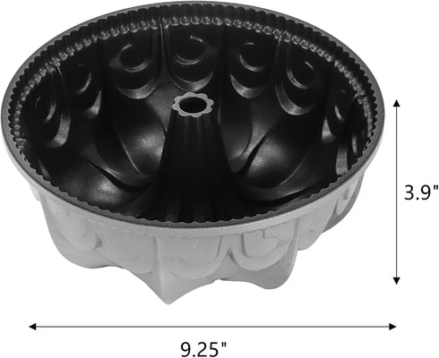 Frcctre 9 Inch Non-Stick Fluted Cake Pan, 12 Cups Heavy Duty Fluted Tube Cake Pan Baking Mold, Easy Release Aluminum Baking Pan for Homemade DIY Cake