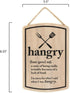 Hangry Definition Wood Wall Decor: Funny Hanging Sign for Kitchen - I'm Sorry For What I Said When I Was Hangry