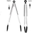 Long Kitchen Grill Tongs, Heavy Duty Stainless Steel with Locking Heat Resistant Non-Stick Silicone Tips