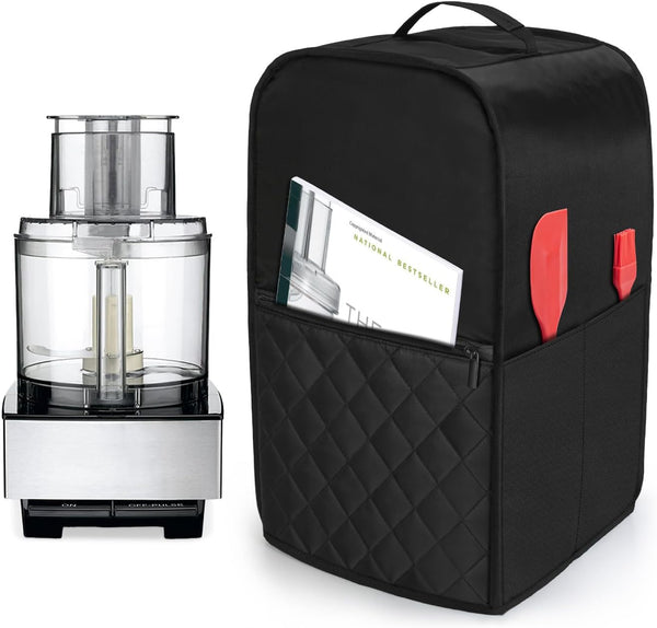 Luxja Food Processor Cover for Cuisinart and Hamilton Beach 11-14 Cup Processor, Dust Cover with Accessories Pockets,