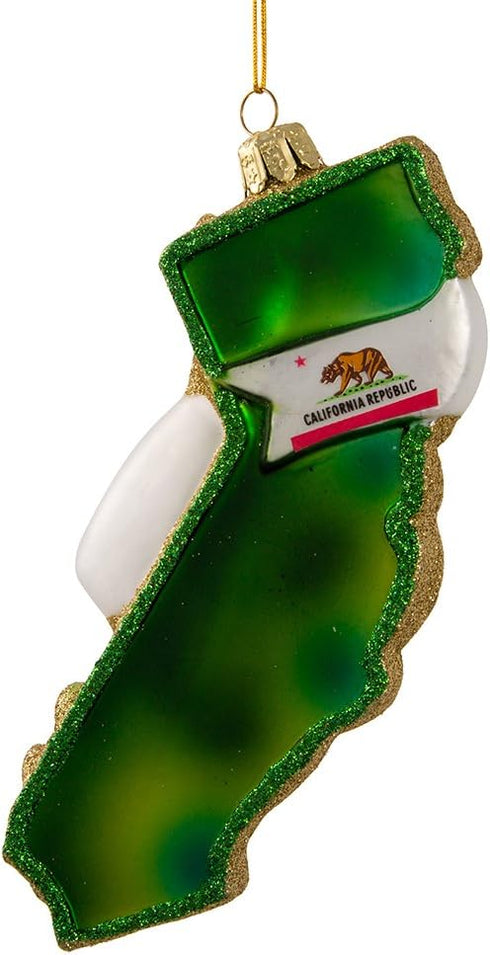 Kurt Adler Glass California Ornament, 5-Inch for Christmas