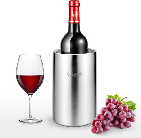 Wine Chiller Bucket, STUTUS Stainless Steel Double Wall White Wine Bottle Cooler Bucket, Insulated Champagne Beer Ice Bucket by STUTUS INNOVATIONS