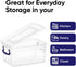 Superio Clear Storage Bins with Lids, Stackable Box with Latches and Handles, Extra Small, 2 Pack