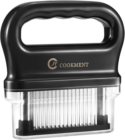 JY COOKMENT Meat Tenderizer with 48 Stainless Steel Ultra Sharp Needle Blades, Kitchen Tool for BBQ, Marinade