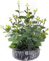 Artificial Plants Potted Real Looking Small Faux Plant with Rustic Black Cement