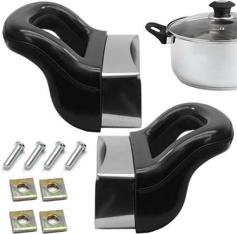 2pcs Pot Handle Replacement, Universal for Sauce Pot, Cooker, Steamer, Pressure Pan Short Side Handle (1 or 2-Hole