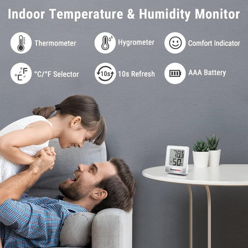 ThermoPro TP49 Digital Hygrometer, 3 Pieces Indoor Thermometer, Humidity Meter with Temperature Monitor for Outdoor and