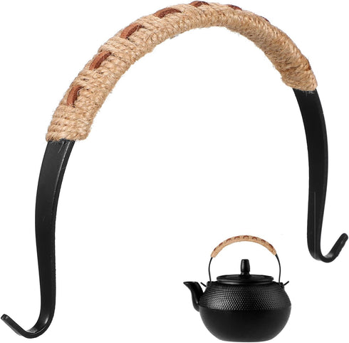 Hemoton Ceramic Teapot Handle, Adjustable Rope Wrapped U-Shape Replacement for Chinese Teapot