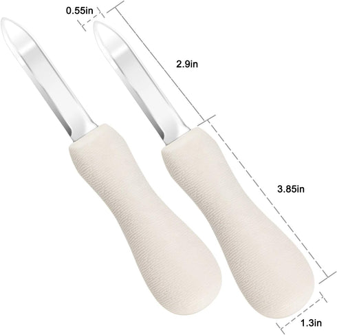 Nonley Oyster Shucking Knife, 2 Pack Oyster Knife Set with Cut Resistant Gloves, Stainless Steel Seafood Tools