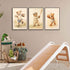 3Pcs Teddy Bear Sports Nursery Animal Canvas Wall Art Cute Woodland Baby Bear Rugby Wall Decor Pictures Football