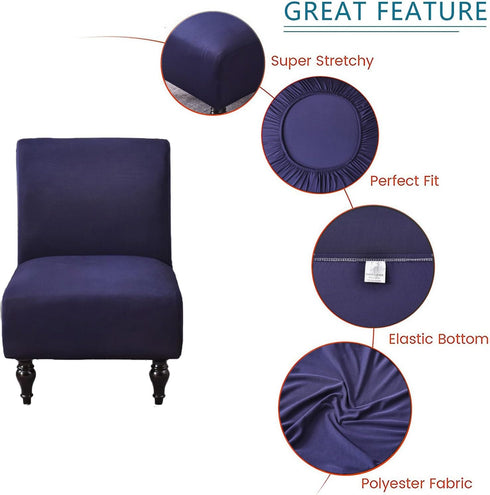 lihuitong Armless 2 Armless Armless Chair Slipcover Pieces Printed Accent Chair Cover Stretch Spandex Slipper Chair