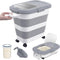 HOYTAMDA 25-35Lbs Rice Container,Collapsible Airtight Food Storage Containers with Wheels,Handle,Rice Storage Container
