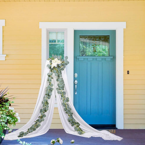 DearHouse Artificial Eucalyptus Garland Faux Silk Leaves Vines Handmade for Wedding Backdrop Arch Wall Decor