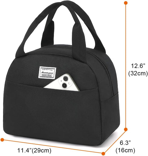 Insulated Cooler Lunch Bag for Women & Men, Water Resistant Lunch Tote Bag (Shoulder Strap Not Included)