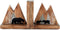 NIKKY HOME Heavy Duty Non Slip Rustic Woodland Mountain Wood Bookend Cute