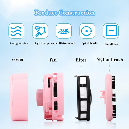 FineInno Mini Crumb Vacuum Cleaner, Portable Desktop Sweeper for Home, Office, Cars, Pet Hairs (No Battery)