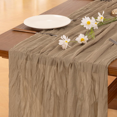 170 inch 14FT Socomi Nude Coffee Table Runner Spring Easter Cheesecloth Table Runner Cheese Cloth Boho Rustic Gauze
